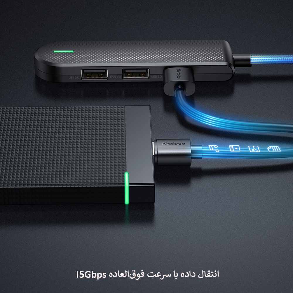 هابUSB-C پنج پورت مک دودو مدل HU-143