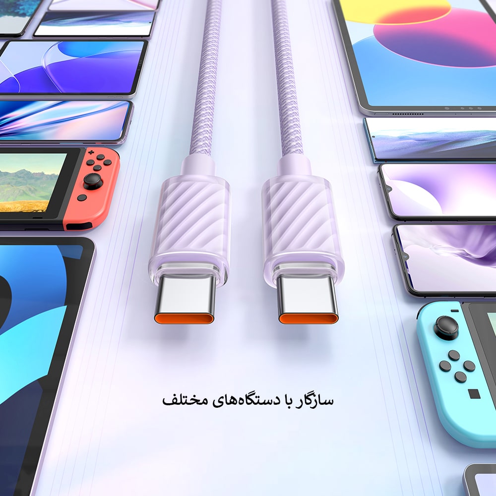 کابل شارژ100واتType-CبهType-Cمک دودو مدلCA-367