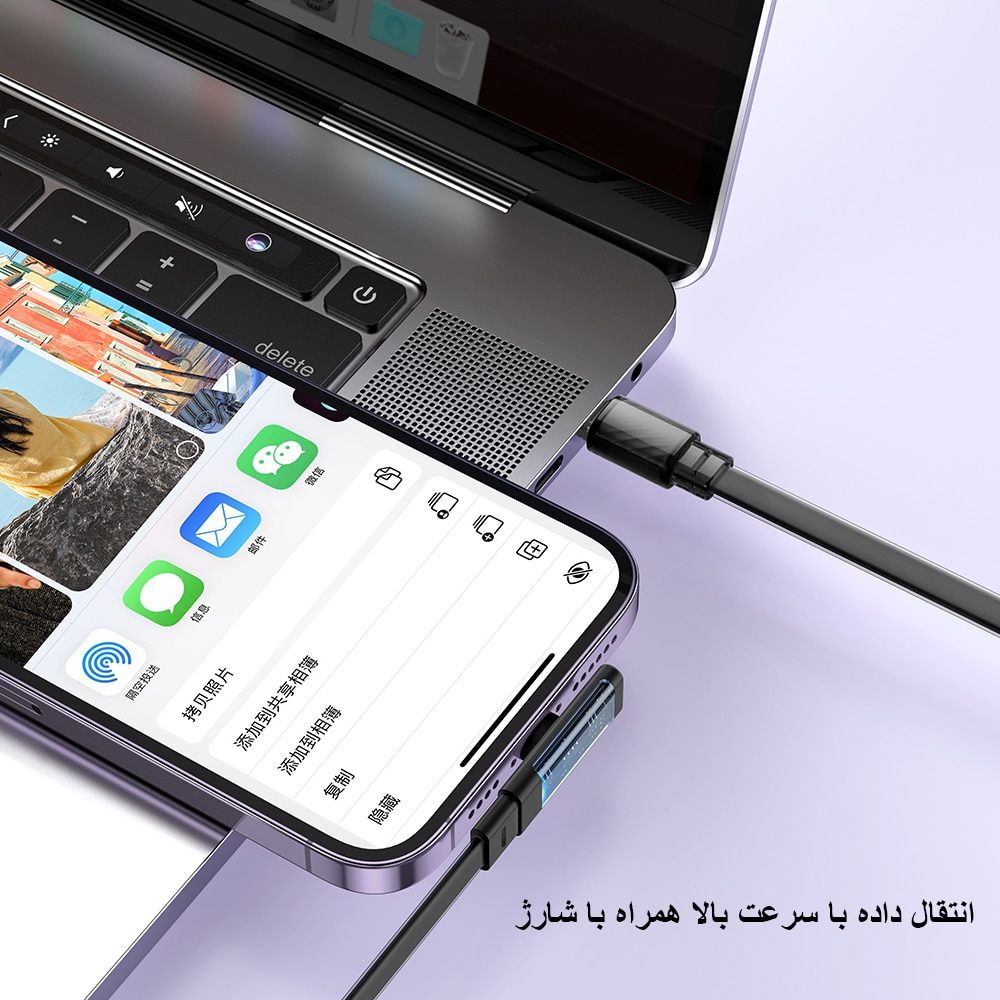 کابل شارژ100وات Type_cبهUSB_Aمک دودومدلCA-3340
