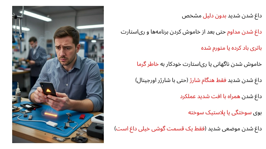 داغ شدن سریع باتری موبایل