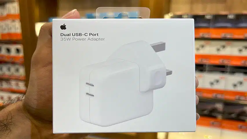 شارژر 35 وات اپل استور اصلی مدل Dual USB-C Port