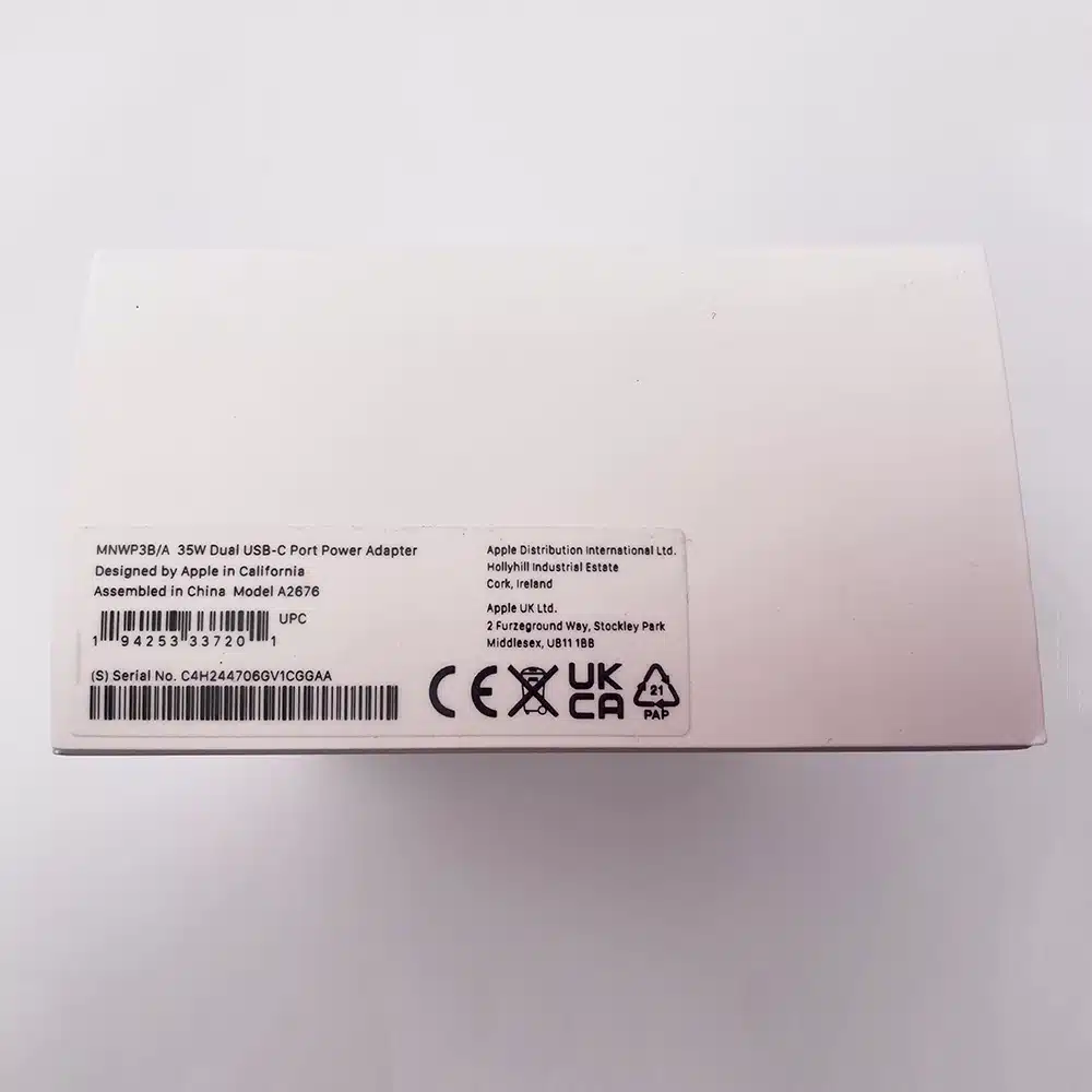 شارژر 35وات اپل استور اصلی مدل Dual USB-C