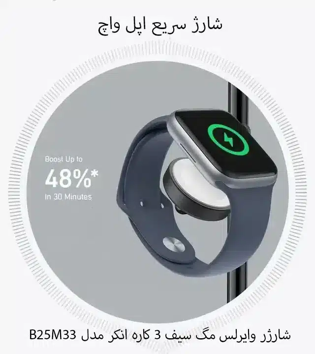 شارژر وایرلس مگ سیف سه کاره انکر مدل B25m33