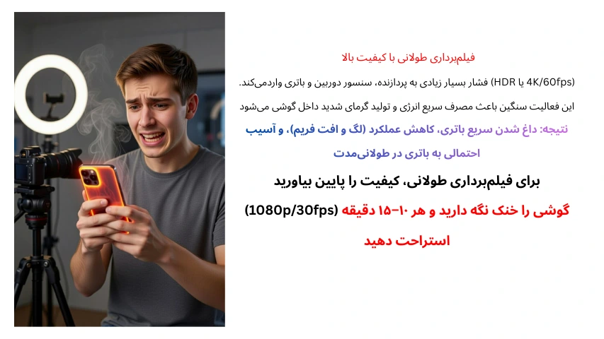 علت اصلی داغ شدن باتری موبایل