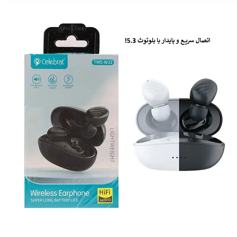 هندزفری بلوتوثی سلبریت CELEBRAT TWS W33