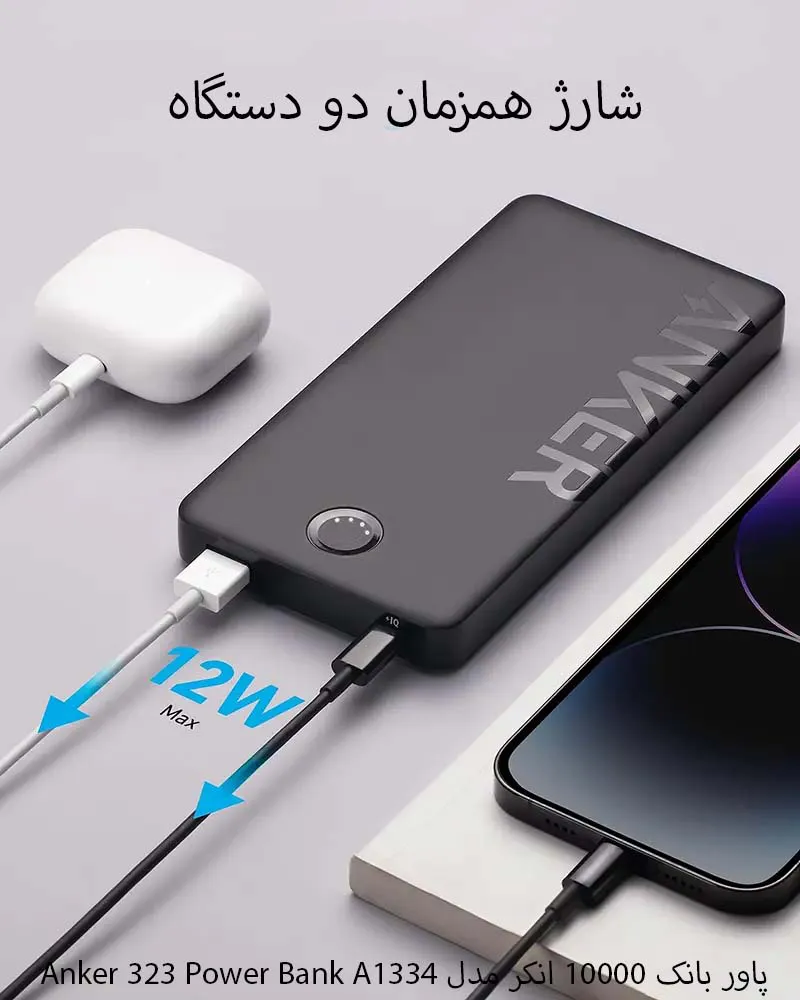 پاور بانک 10000 میلی آمپر ساعت انکر مدل Anker 323 Power Bank A1334