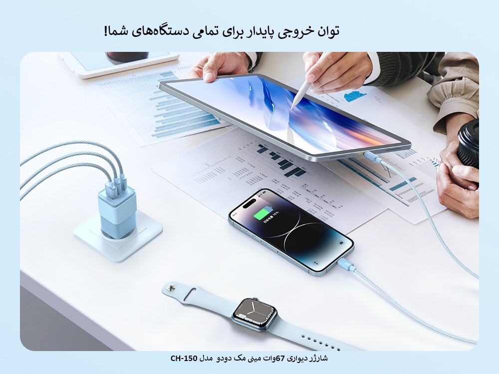 شارژر دیواری 67وات مینی مک دودو مدل CH-150